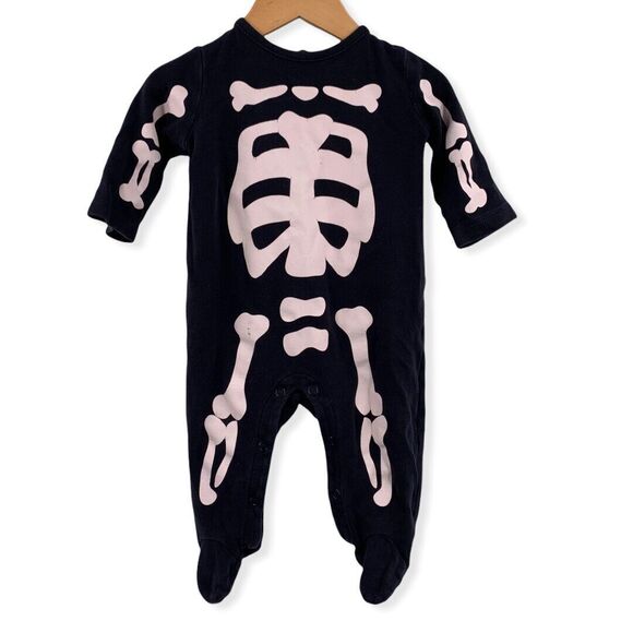 Skeleton Halloween One Piece Coverall 6 Month - Picture 1 of 5